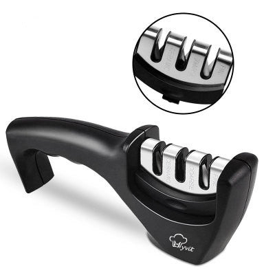 Diamond Tungsten Steel Knife Sharpener | 3-Stage Kitchen Sharpening Tool for Chef Knives & Scissors