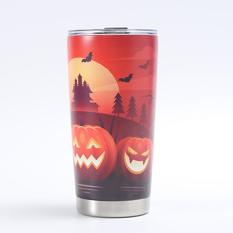 3D Printed Stainless Steel Insulated Mug – 20oz Custom Beer Tumbler | Halloween Edition | Travel & Car Cup