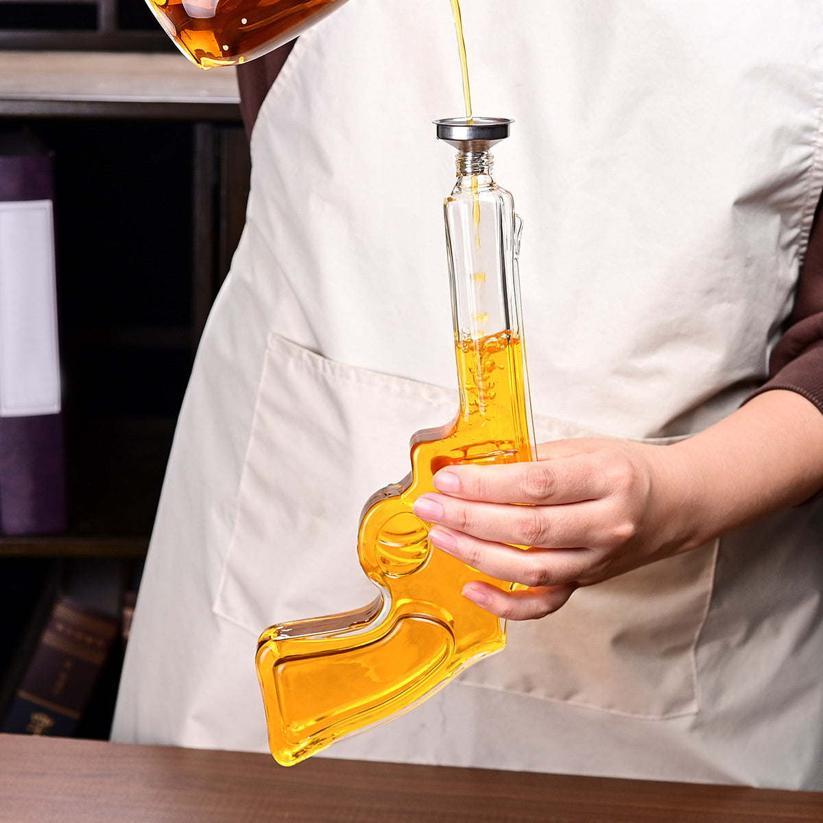 Whiskey Gun Decanter Set | 10oz Pistol Bottle + 2 Bullet Glasses | Unique Gifts for Dad, Husband, Brother | Personalized Bourbon, Scotch & Vodka Gift Set