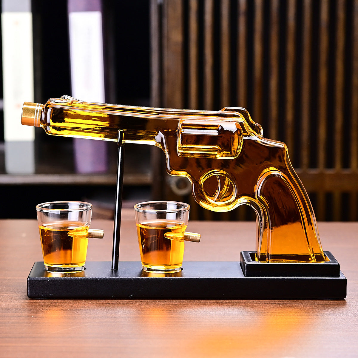 Whiskey Gun Decanter Set | 10oz Pistol Bottle + 2 Bullet Glasses | Unique Gifts for Dad, Husband, Brother | Personalized Bourbon, Scotch & Vodka Gift Set