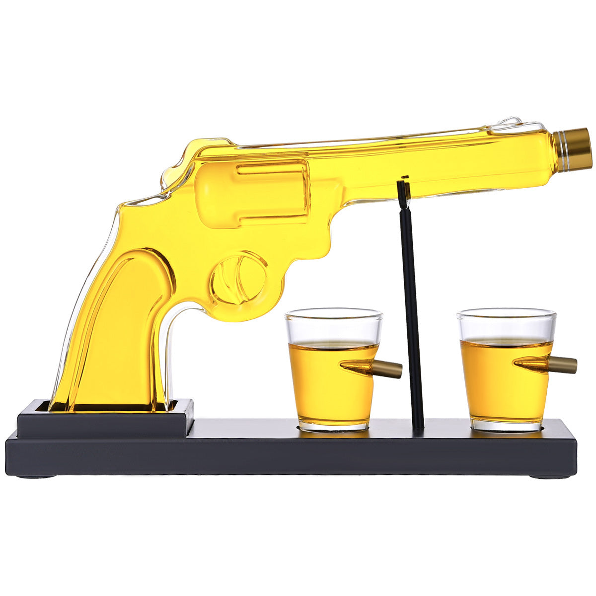 Whiskey Gun Decanter Set | 10oz Pistol Bottle + 2 Bullet Glasses | Unique Gifts for Dad, Husband, Brother | Personalized Bourbon, Scotch & Vodka Gift Set